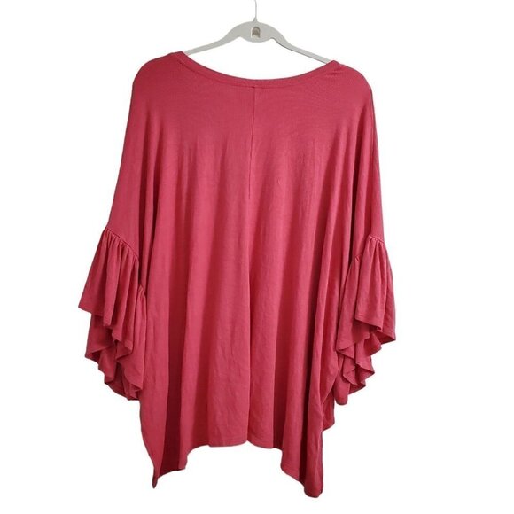 Anthropologie Akemi + Kin Blouse XS Small Pink Capa Fluttered Tunic Top Oversize - Picture 9 of 11